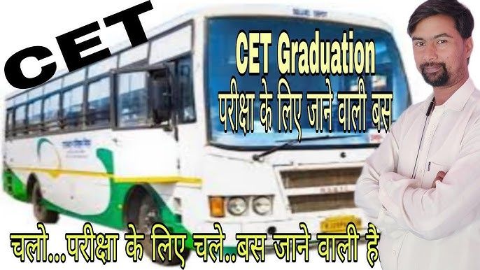 "Students boarding Rajasthan Roadways bus for CET exam with free travel service from 26th to 29th September 2024."