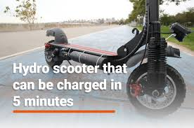 Hydro Scooter with hydride canisters, featuring hydrogen fuel cell technology and zero-emission transportation."