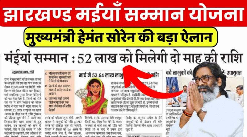 झारखंड की मैय्या सम्मान योजना के तहत महिलाओं को ₹5000 की 9वीं और 10वीं किस्त का ट्रांसफर अपडेट